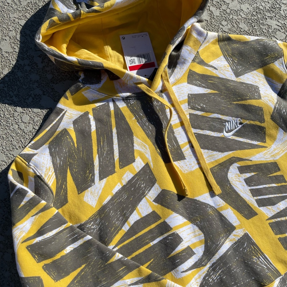Nike Men's Sportswear Allover Print Futura Club Pullover Hoodie Sz. L